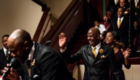Ricky Dillard leads the choir in Sunday services at Ebenezer African Methodist Episcopal in Fort Washington, Maryland...
