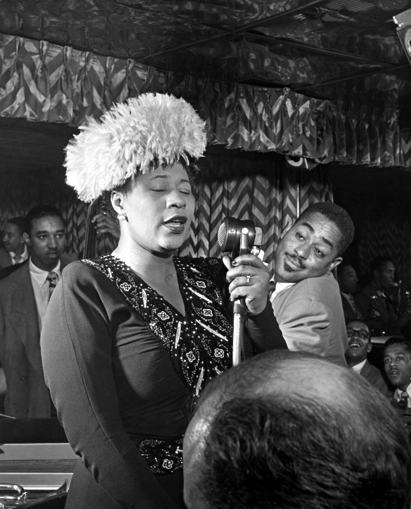 Photo of Ella FITZGERALD and Dizzy GILLESPIE and Ray BROWN