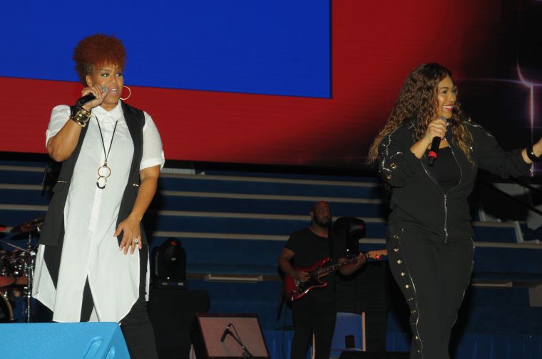 Erica & Tina Campbell Perform At The 10th Annual Spirit Of Praise