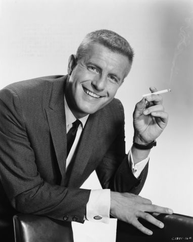Actor and Comedian Jerry Van Dyke Holding a Cigarette