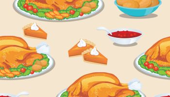Turkey Dinner Seamless Background Repeating Pattern