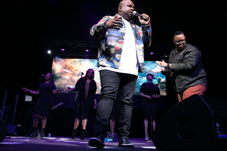 Tiffany Andrews, Melvin Crispell III & Josh Copeland At the 12th Annual Spirit Of Praise Celebration