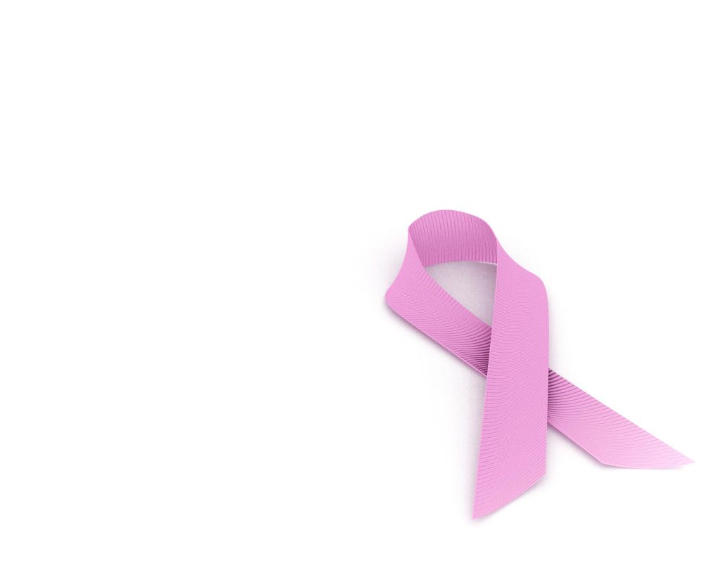 Breast Cancer Awareness Ribbon against white background