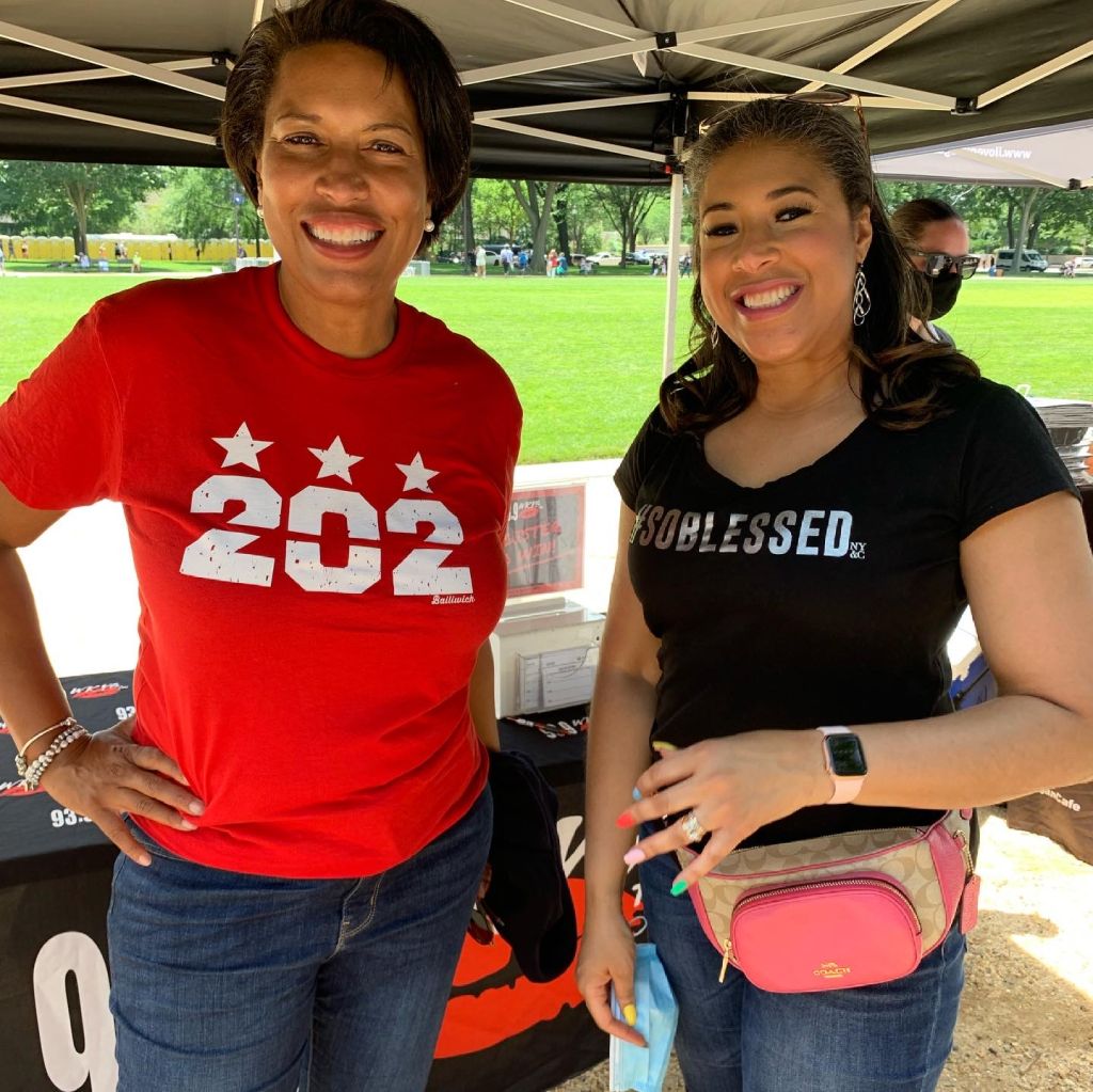 Mayor Muriel Bowser and Ronnette Rollins at Black Voters Matter Freedom Ride 2021 DC