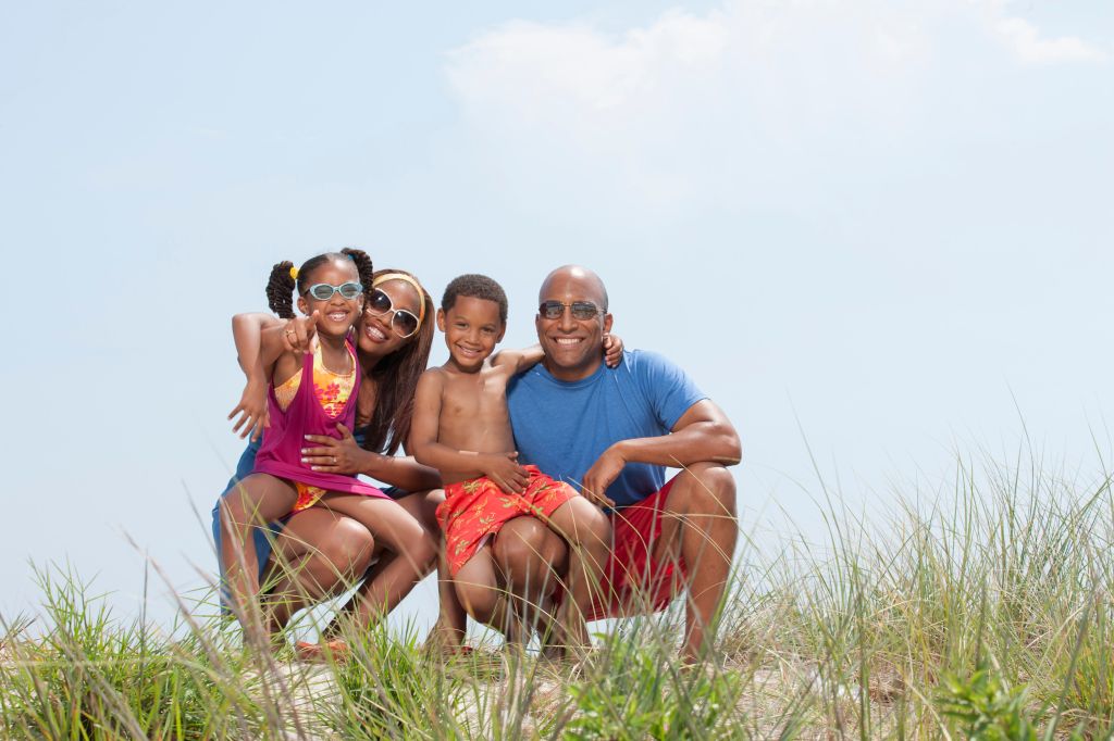Black Family at the Beach