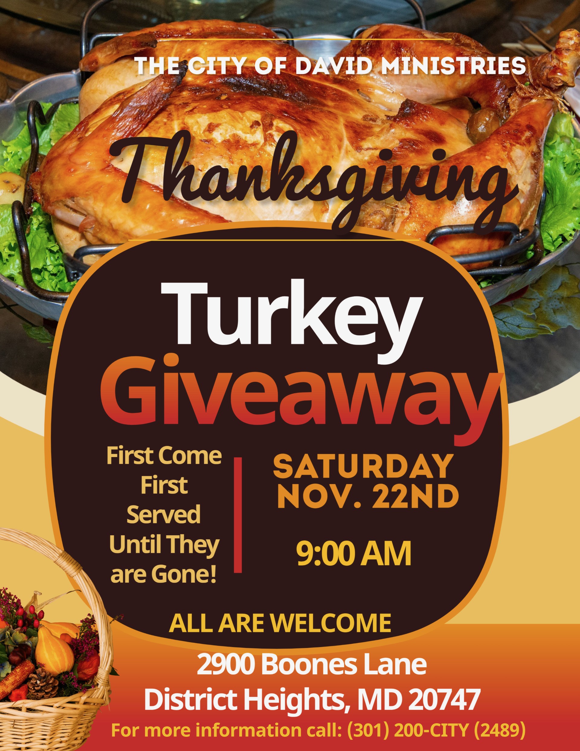 The City of David Ministries Thanksgiving Turkey Giveaway